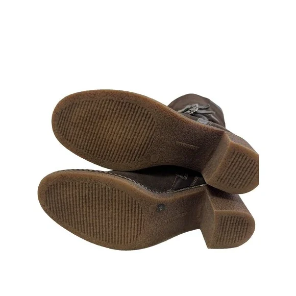 Aquatalia Women’s Mid Calf Boots Brown Suede Waterproof Block Heel Size 7.5 - Picture 15 of 16